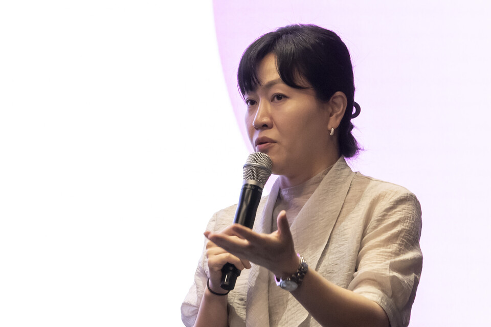 '2025 사회공헌 파트너스 포럼' 패널토론에 참여한 김정빈 한국농어촌공사 ESG혁신부장은 “공공의 조직망에 민간의 기술력과 브랜드를 접목하면 실질적인 사회적 가치 창출이 가능하다”고 말했다. 김용재 기자